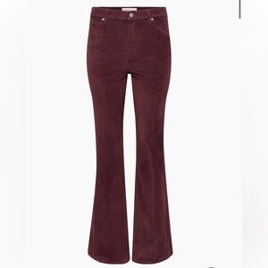 Denim Forum Burgundy Corduroy Bettie High Rise Flare